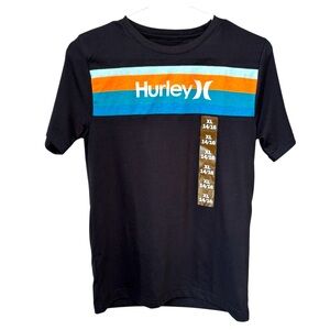 New Hurley Boys Short Sleeve Tee Smooth Jersey Knit Graphic Print Size XL 14/16